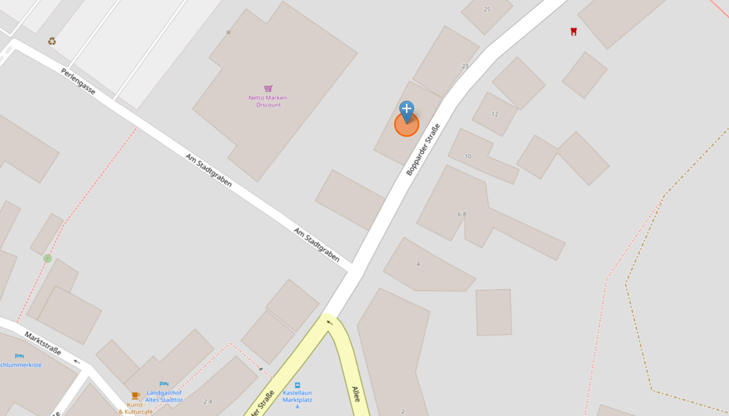 Kartenausschnitt des Geschäftes Style On in Kastellaun